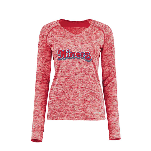 [222770.T20.XS-LOGO2] Ladies Electric Long Sleeve Shirt (Female Adult XS, Red, Logo 2)